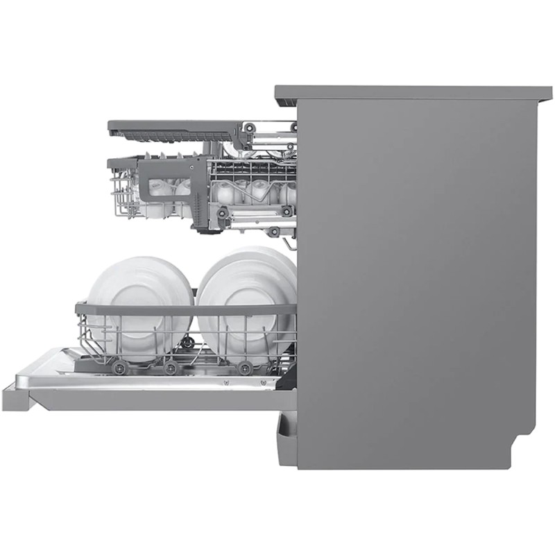 قابلیت تنظیم ارتفاع ماشین ظرفشویی DFB325HS رنگ نقره ای