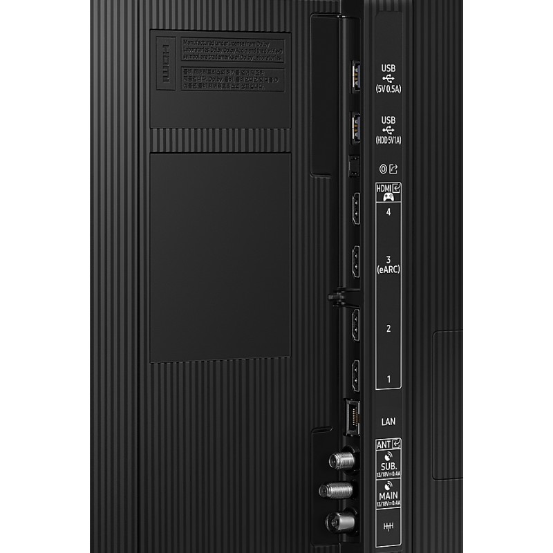 پورت های ورودی و خروجی تلویزیون سامسونگ 55Q80C مونتاز اسلواکی با 2 گیرنده دیجیتال DVB-S2 و 1 گیرنده دیجیتال DVB-T2