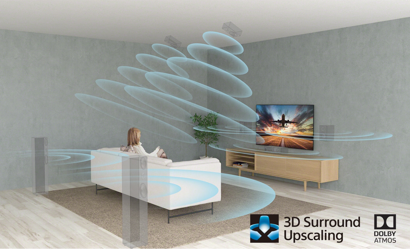 تکنولوژی 3D Surround Upscaling در تلویزیون 65X9000J