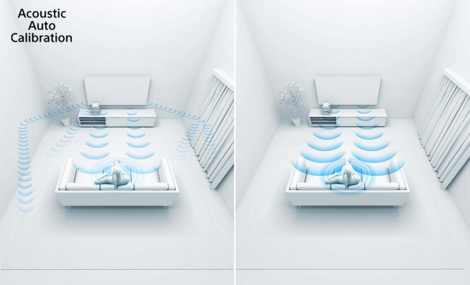 تلویزیون سونی 65X9000J دارای تکنولوژی Acoustic Auto Calibration است و صدا را با توجه به شرایط محیط و موقعیت شما تنظیم می کند